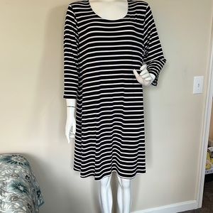 Chico’s black/white striped dress. Size XL